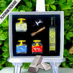 Gift Hamper - Extra Virgin Olive Oil, 250ml + Three 250g Honeys